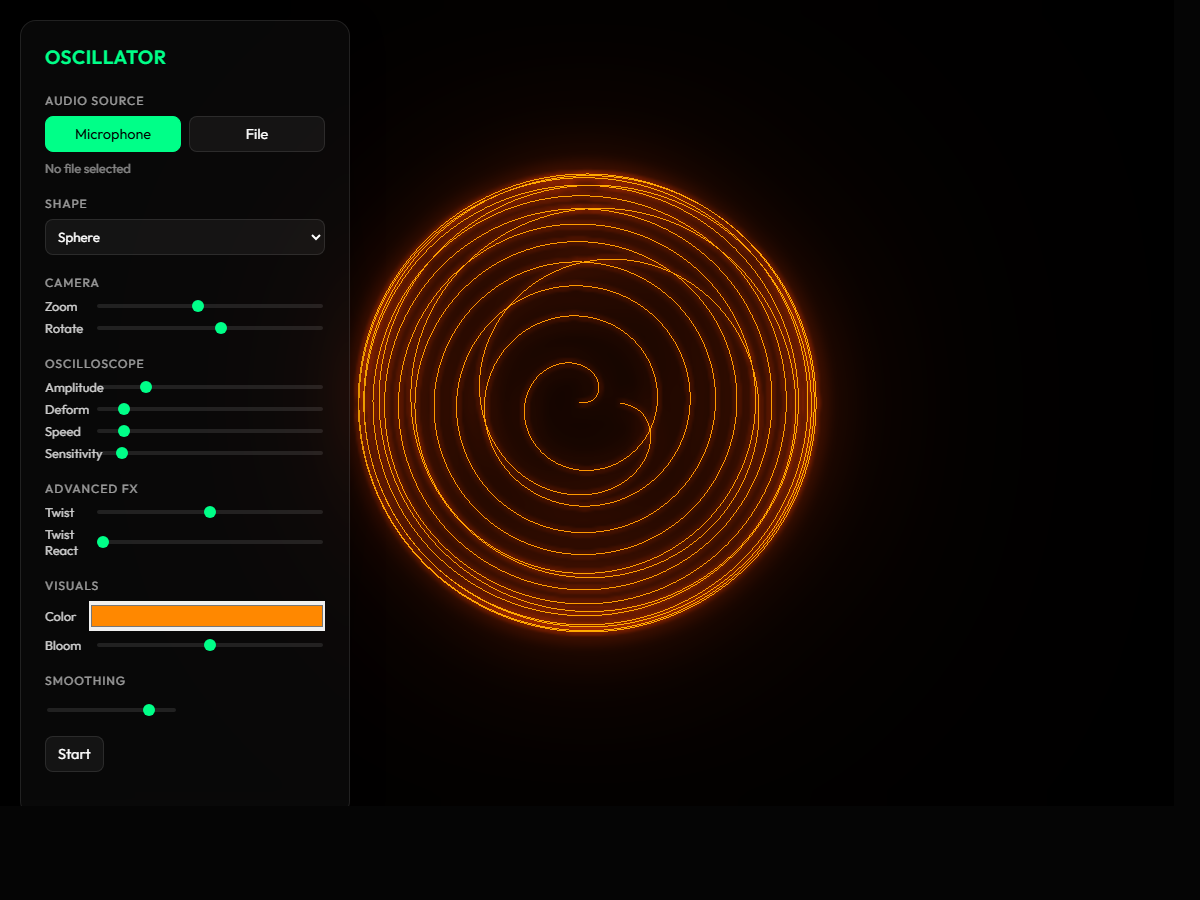 Oscillator live (Audio-reactive)